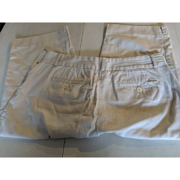 VAN HEUSEN WOMENS COTTON CAPRIS PANTS SIZE 4 SIDE ZIPPER - WIDE LEG - Picture 4 of 8